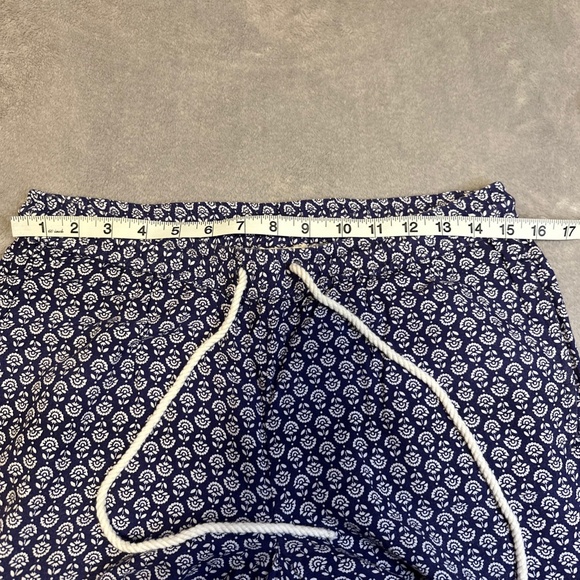 Roxy Sweet Sea Beach Pant Indigo Border Print Small Boho Floral Harem Small - Picture 9 of 10